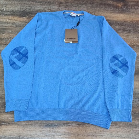Burberry Blue Color Logo Cotton